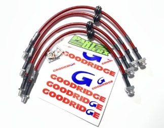 Goodridge Braided Brake Hoses Kit Red Performance Parts for Ford Focus MK2 ST 225